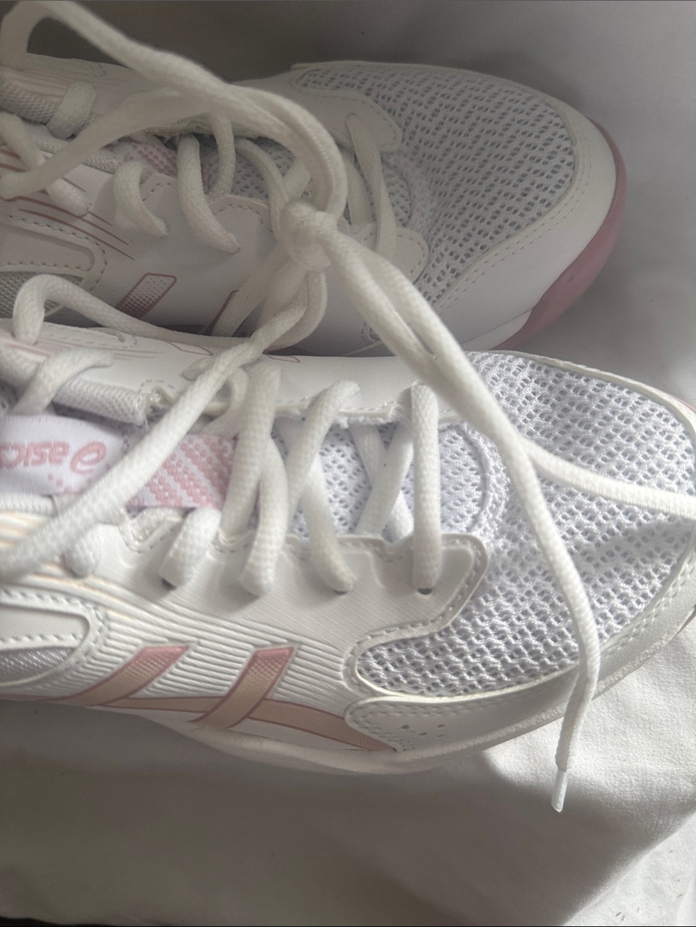 Asics Gel-Rocket 12 White and Light Pink Women's Athletic Sneakers - Picture 2 of 9